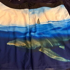 Hurley Blue Gradient Shark Print Board Shorts